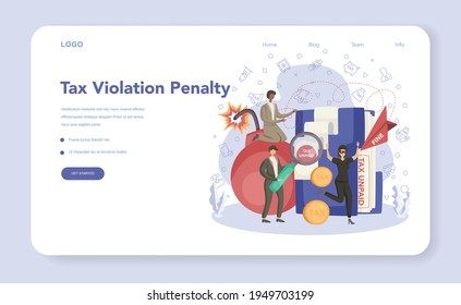 Tax inspector web banner or landing page. Idea of accounting