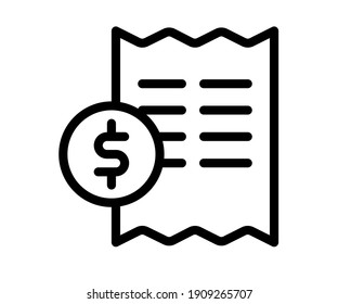 icono aislado único de la factura de impuestos con estilo de esquema