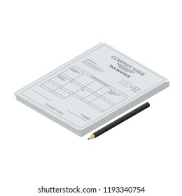 Tax invoice paper icon. Isometric of tax invoice paper vector icon for web design isolated on white background
