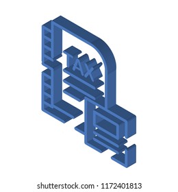 Tax isometric left top view 3D icon