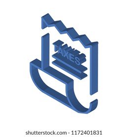 Tax isometric left top view 3D icon