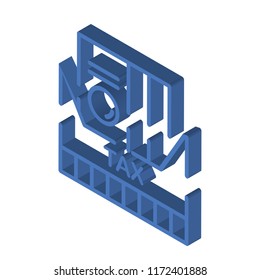 Tax isometric left top view 3D icon