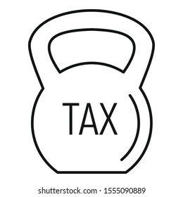 Tax kettlebell icon. Outline tax kettlebell vector icon for web design isolated on white background