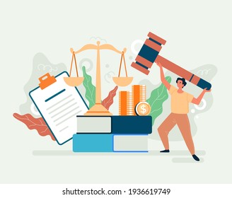 Tax law authority government justice concept. Vector flat cartoon graphic design illusration