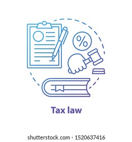 Tax Law Blue Concept Icon. Revenue Rule Idea Thin Line Illustration. Financial Verdict. Taxation Legislation And Regulations. Economy Punishment. Taxpayer Penalty. Vector Isolated Outline Drawing