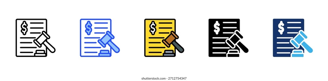 Tax Law Icon Collection With Multiple Styles