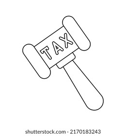 Tax, Law Icon. Outline Vector Graphic.