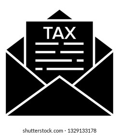 Tax letter glyph icon 