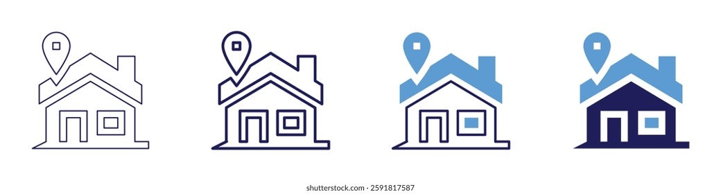 Tax lien properties icon in 4 different styles. Thin Line, Line, Bold Line, Duotone. Duotone style. Editable stroke.
