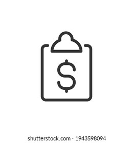 Tax line icon in trendy style. Stroke vector pictogram isolated on a white background. Premium outline icon of tax.