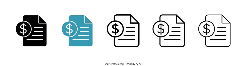 Tax line icon vector set.