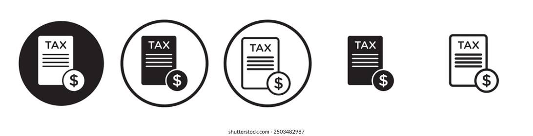 Tax line icon vector set.