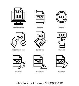 Tax line icons set. Line vector. Isolate on white background.