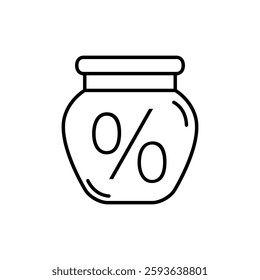 Tax line vector icon. Accounting illustration sign collection. Finance and interest symbol or logo.