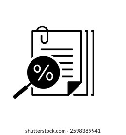 Tax line vector icon. Accounting illustration sign collection. Finance and interest symbol or logo.