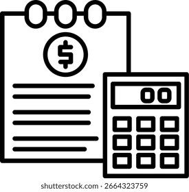 Diseño de icono de Vector de línea de impuestos