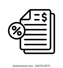 Tax Line Vector Illustration On White Background.