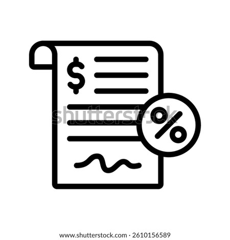 Tax Line Vector Illustration On White Background.