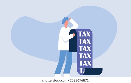 Tax long bill calculation list financial illustration
