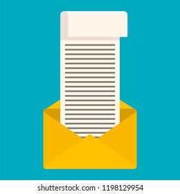 Tax mail icon. Flat illustration of tax mail vector icon for web design