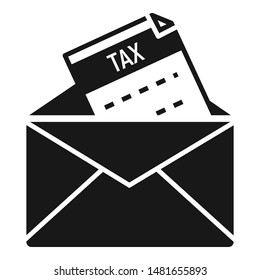 Tax mail icon. Simple illustration of tax mail vector icon for web design isolated on white background