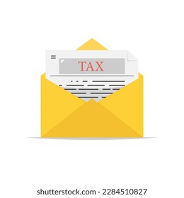Tax mail on isolated background, Digital marketing illustration.