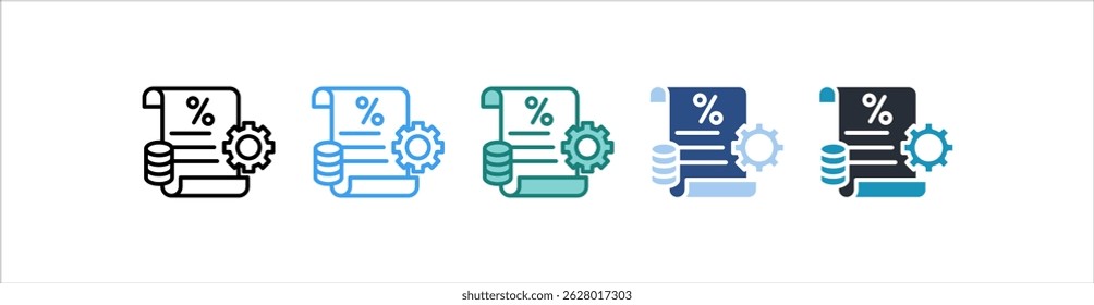 Icono De Gestión De Impuestos En Diferentes Estilos De Vector