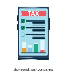icono plano de pago móvil de impuestos
