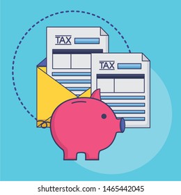 Tax and money symbol design, Finance accounting commerce market payment and government theme Vector illustration