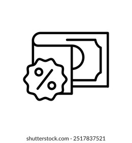 tax and money thin outline icon vector design good for web or mobile app
