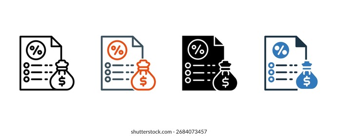 Impuesto de múltiples iconos estilo Ilustración vectorial
