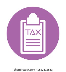 tax obligation in clipboard icon vector illustration design