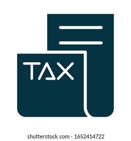 tax obligation document silhouette style vector illustration design