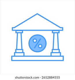 Tax Office Blue Icon Vector Illustration