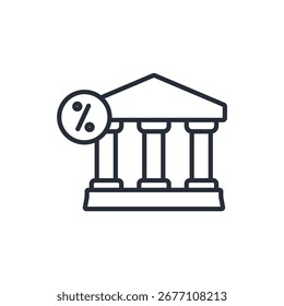 icono de la oficina de impuestos. Trazo editable. Signo de estilo lineal para uso Diseño web, logotipo. Ilustración de símbolo.