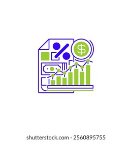 Tax on Investment Line Icon. linear style sign for mobile concept and web design. Outline vector icon.