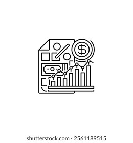 Tax on Investment Line Icon. linear style sign for mobile concept and web design. Outline vector icon.