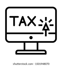 Tax online icon. Simple design. Line vector. Isolate on white background.