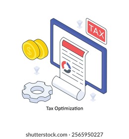 Tax Optimization isometric Colored illustration. EPS File stock illustration