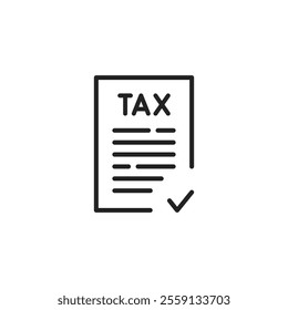 tax optimization like black thin line icon. linear simple style trend modern bill logotype graphic art design element isolated on white. concept of transaction quality control or tax form compliance