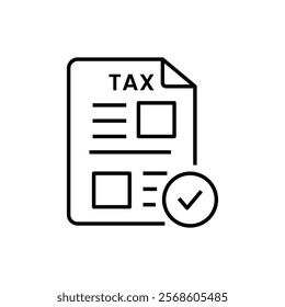 tax optimization like black thin line icon. linear simple style trend modern bill logotype graphic art design element isolated on white. concept of transaction