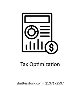Iconos de esquema del vector de optimización de impuestos para sus proyectos digitales o de impresión.
