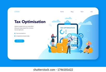 Steueroptimierung Web-Banner oder Landing Page Konzept. Spezielle Mindesthonorare. Vorstellung von Rechnungslegung und Zahlung. Finanzrechnung. Einzelne flache Vektorgrafik