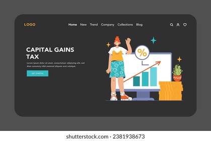 Steueroptimierung Web-Banner oder Landing-Seite dunkel oder Nachtmodus. Finanzeffizienz, Haushaltsführung und Wirtschaftlichkeit. Steuerplanung, -vorbereitung und -berechnung. Flache Vektorgrafik