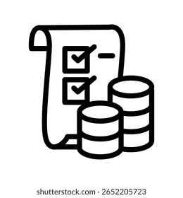 tax outline icon vector design good for web or mobile app