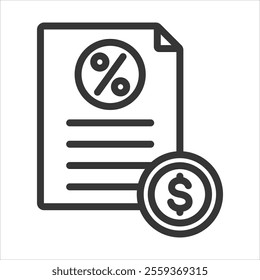 Tax Outline Icon Vector Illustration