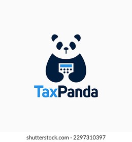 Tax Panda Consultant Calculator Logo Vector Icon Illustration
