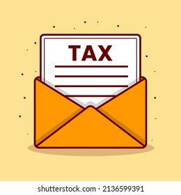 Tax from paper bill concept cartoon illustration flat vector isolated object