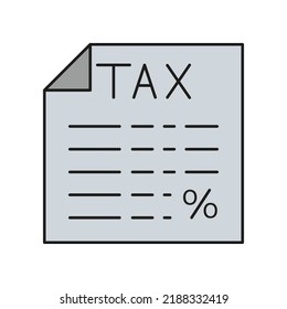 Tax, paper colored icon. Simple color element illustration. Tax, paper concept outline symbol design from medical set. Can be used for web and mobile on white background