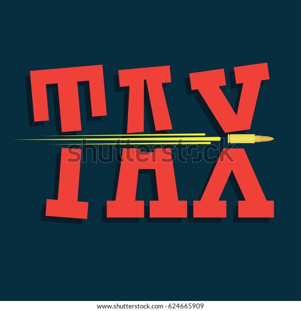 tax paper cut with bullet concept to reduce\
taxes paying less. vector\
illustration